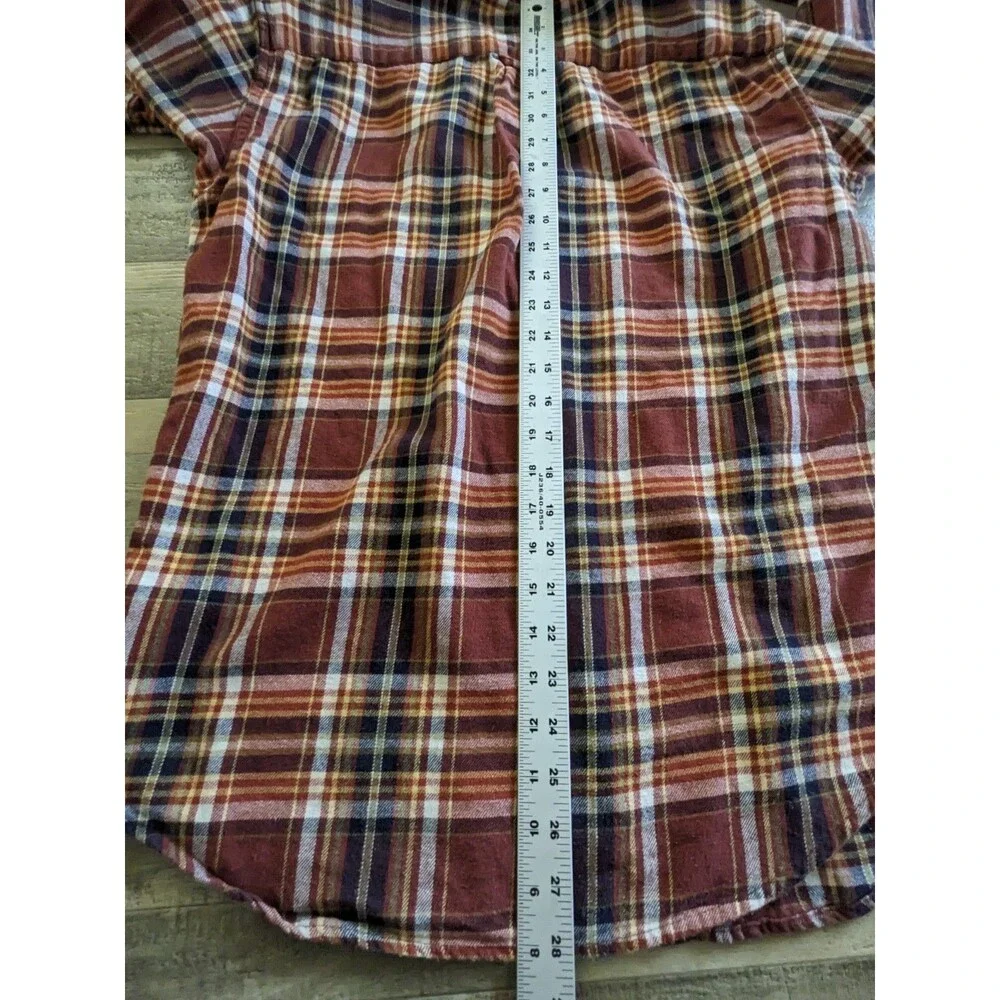 Mens American Eagle Flannel Shirt Brown Plaid Long Sleeve Size M Seriously Soft - Picture 6 of 7